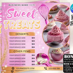 Bakery Flyer, Sweet Treats Flyer, Bake Sale Flyer, Dessert Flyer, Bake Shop Flyer, Pastry Flyer, Cake Business Flyer