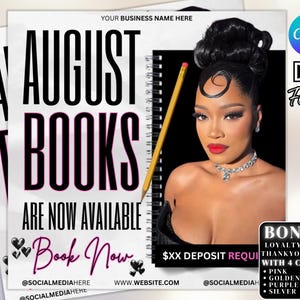 August Booking Flyer , DIY Back to School Flyer, Editable Back to School Flyer, Hair , Nails, Makeup Lash Flyer
