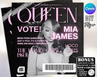 Prom Queen Flyer, Prom Queen Campaign Flyer, Prom Season Flyer, Prom Court Flyer, Homecoming Queen Flyer, Vote for Me Prom Queen Flyer