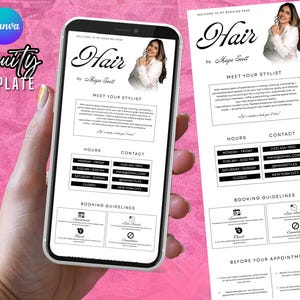 Hair Acuity Scheduling Template Hair Stylist Acuity Booking Hair Scheduling Site Canva Acuity Hair Website Template DIY Acuity Template Hair