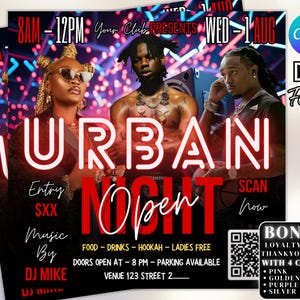 Urban DJ Party Flyer Template: Editable Canva Design (1080x1080 px)