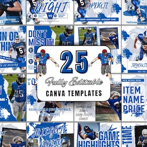 Football Canva Templates: DIY Sports Flyer, Social Media Kit (Digital Download)