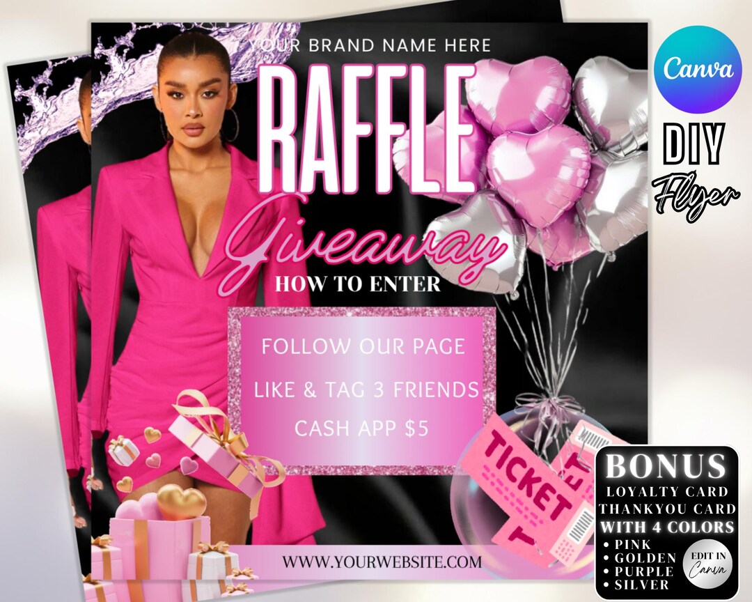 Beauty Raffle DIY Beauty Raffle Flyer Template: Hair, Lashes, Nails, Makeup (canva ...