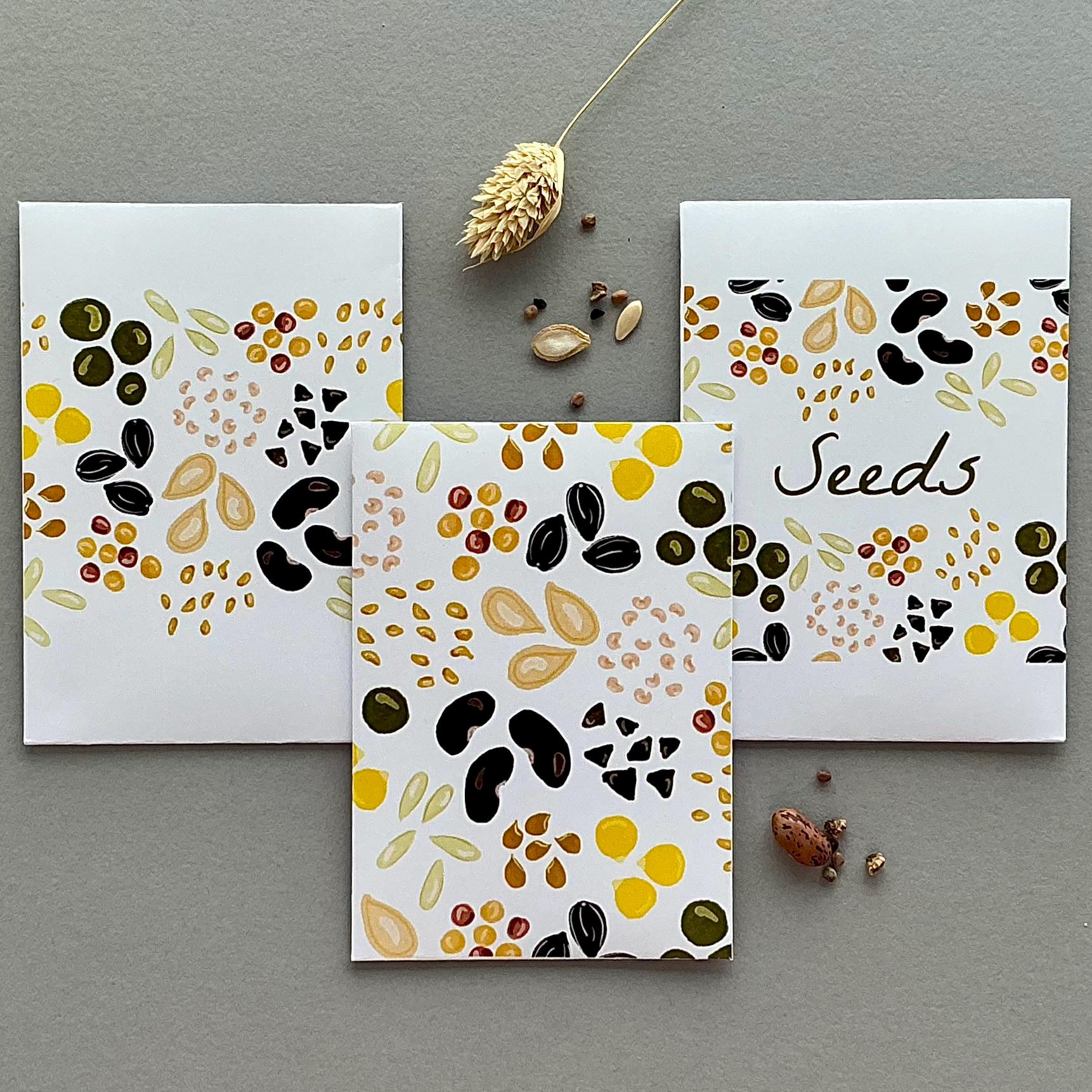3 Vegetable Seed Pattern Printable Templates - Decorative Gardening ...