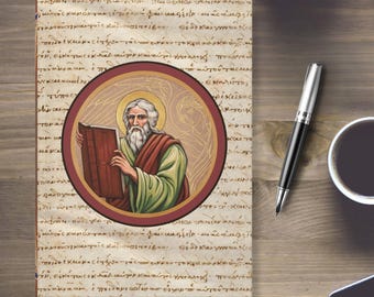 St Matthew Sacred Art Bible Study Journal - Christian Devotional or Prayer Notebook with Ancient Text - Catholic Gift