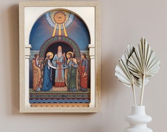 Catholic Wedding Art - Betrothal Sacred Art Print on Archival Paper - Traditional Catholic Wedding Gift - Catholic Home Decor Keepsake