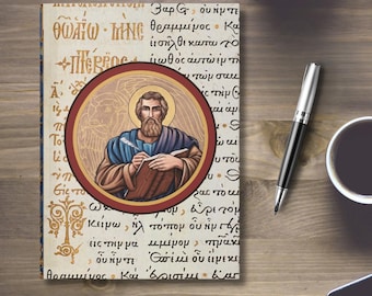 St Luke Sacred Art BIble Study Journal - Christian Devotional or Prayer Notebook with Ancient Text for Catholic Friend or Priest