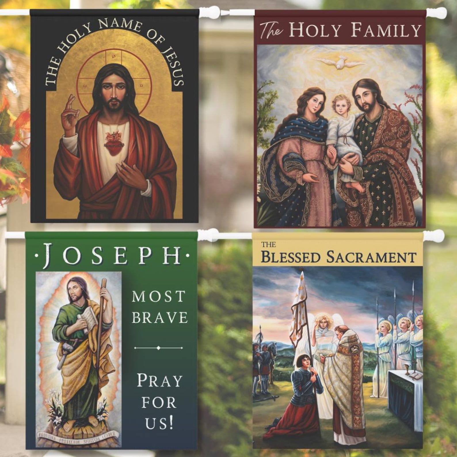 One Year of Catholic Calendar Home Flags Bundle - 12 Months House ...