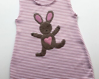 Girl Hanger Tunic Rabbit Pastel Striped