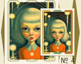 Galaxy Heights No. 4 Space Age Retro Futurism Pop Surrealism Portrait Art Print The Peppermint Forest