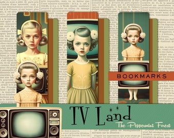 TV Land Retro Bookmark Set from The Peppermint Forest with FREE SHIPPING