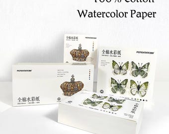 Handgefertigtes Aquarellpapier : 300gsm Hot Press, Fine Texture, 80 Seiten pro Box