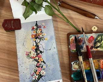Handmade Cotton Watercolor Journal: Deckle Edge Sketchbook, 300gsm