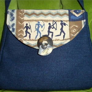 Cartera, bolso o bolso azul marino con bailarinas