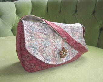 Fabric Purse or Clutch in Pink, Peach and Coral