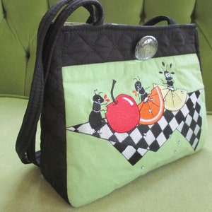 Tote with Embroidered Picnic