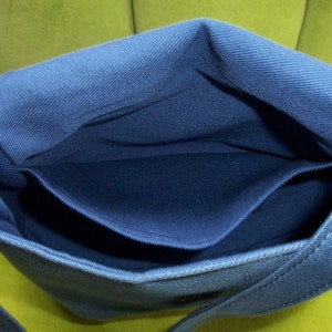 Blue Fabric Bag or Purse with Ceramic Lady Pin image 3