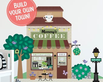 Cafetería - Vinilo decorativo de tela - Juego de simulación Happy Town - Personalizado (M, L, XL)