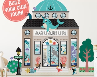 Acuario - Vinilo decorativo de tela - Juego de simulación Happy Town - Personalizado (M, L, XL)