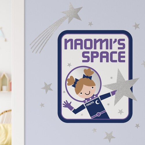 Space Girl FABRIC Wall Decal Astronaut Baby Nursery Kids Outer Etsy