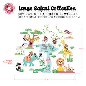 Jungle Safari Animal Fabric Wall Decal Collection - LARGE, Personalized ...
