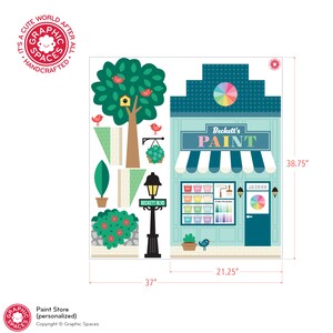 Paint Store Fabric Wall Decal Personalized Kids Happy Town - Etsy