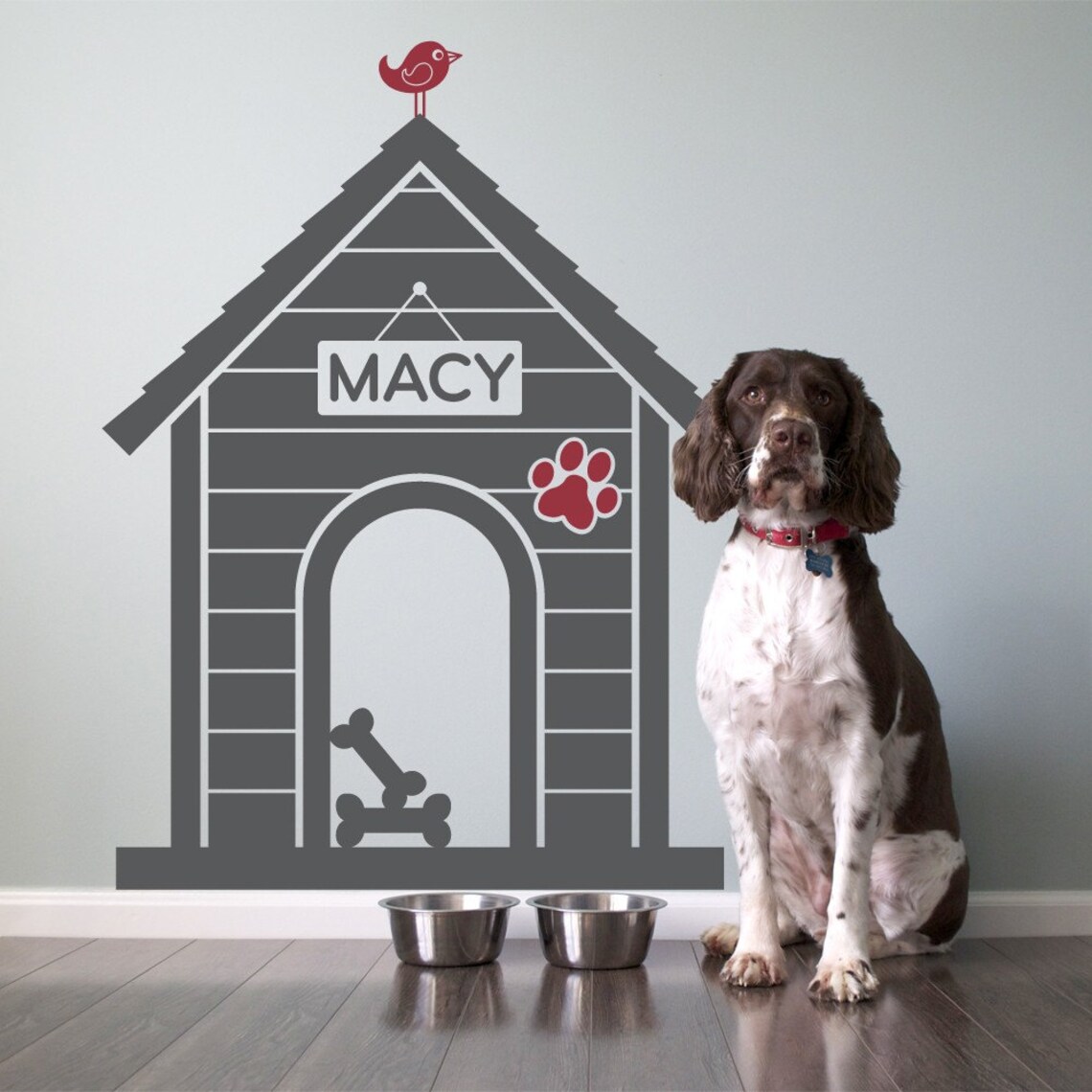Dog House Name Wall Decal Personalized Pet Room Sign Puppy Etsy