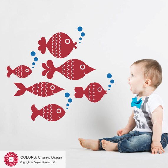 Ocean Big Fish Wall Decal Stickers Under the Sea Nursery