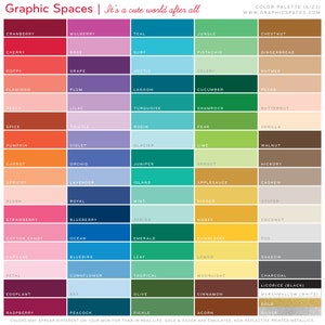 Graphic Spaces - Color Sample Chart for Fabric Peel & Stick Wall Decals - Physical sample to be mailed