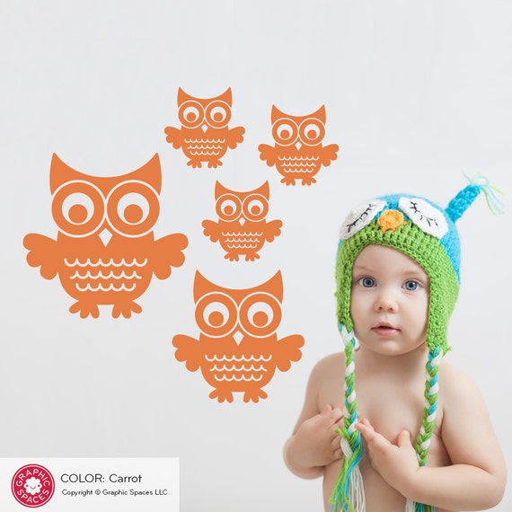 Owl Wall Decals Woodland Animal Baby Nursery Theme Kids Room