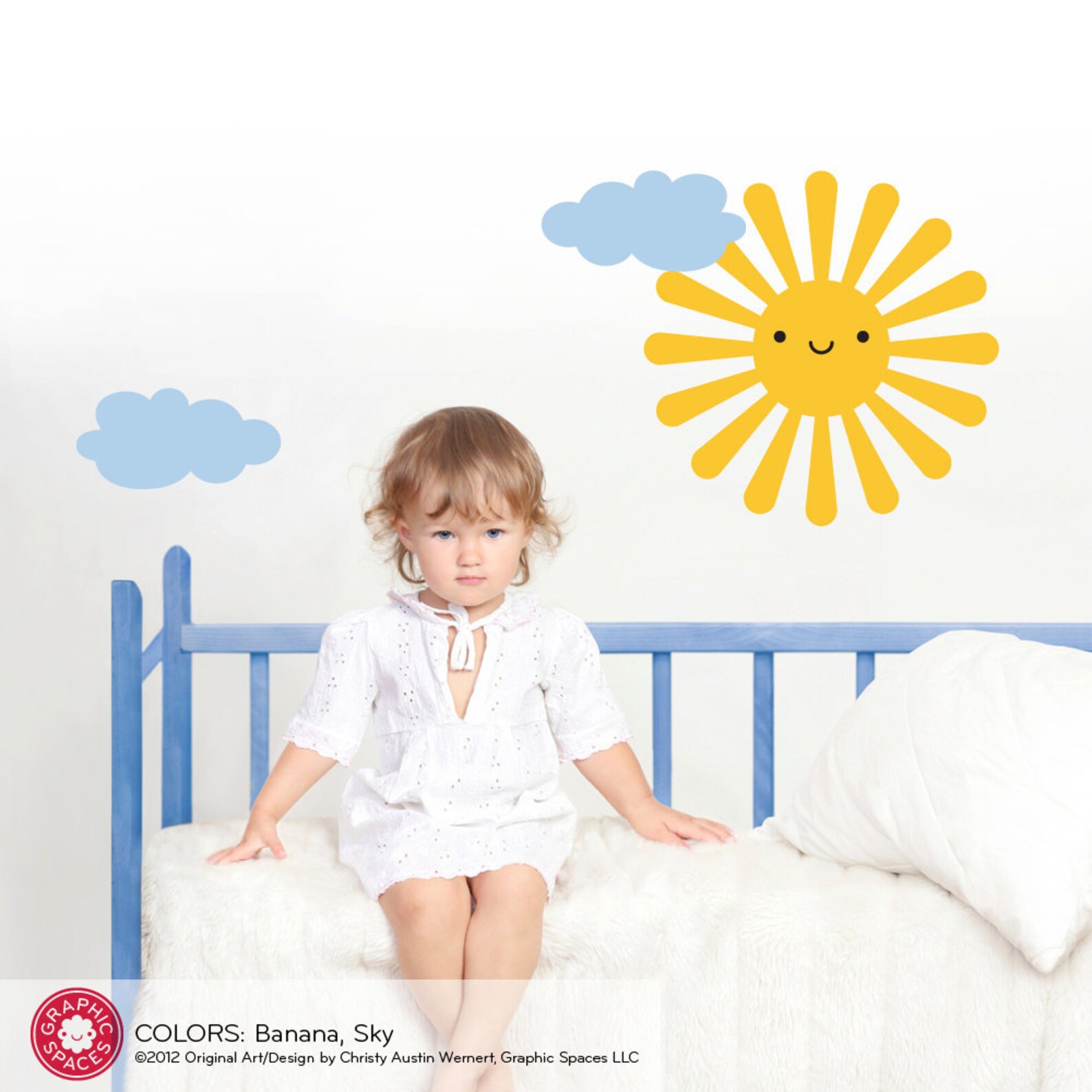 Happy Sun Wall Decal for Baby Nursery Kids Room Decor Etsy