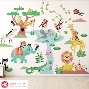 Jungle Safari Animal Fabric Wall Decal Collection - LARGE, Personalized ...