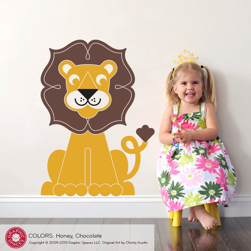 Lion Wall Decal Jungle Animal Safari Baby Nursery Theme Kids Etsy