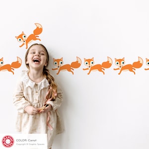 Fox Fabric Wall Decals: Woodland Nursery Decor, Peel & Stick Room Border