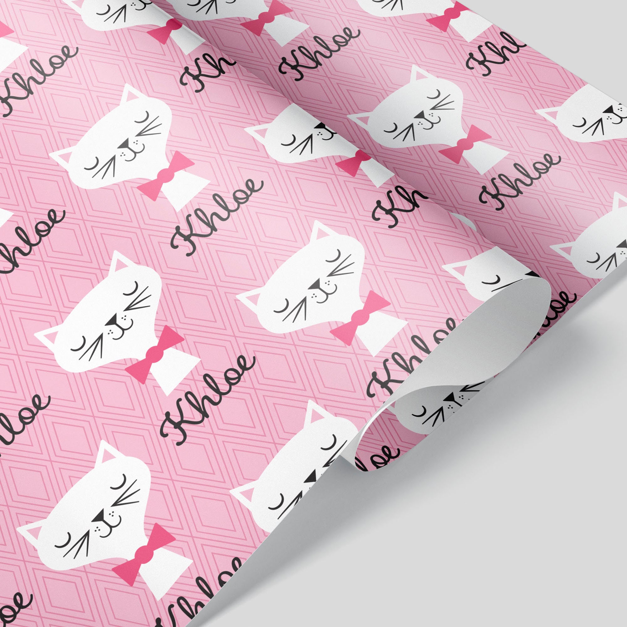 Kitty Cat Name Wrapping Paper Personalized All Occasion Gift Etsy