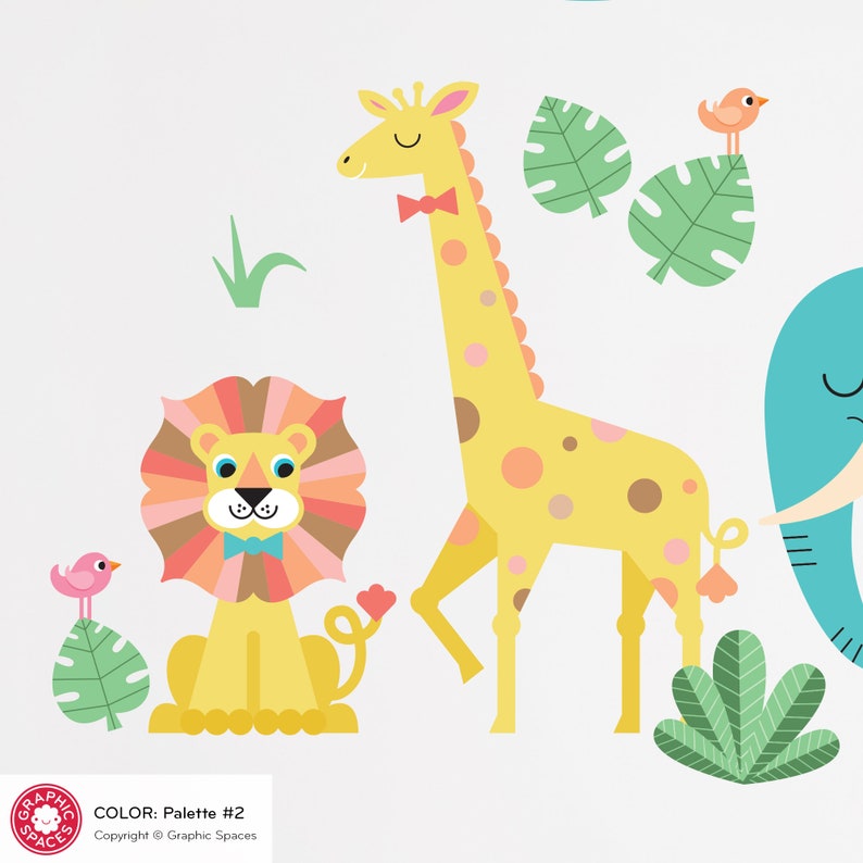 Jungle Safari Girl Animals - Fabric Wall Decals - Personalized Name ...