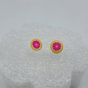 Cute Little Grapefruit Stud Earrings - sweet fruit earrings