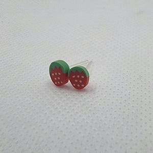Adorable Little Strawberry Stud Earrings - sweet fruit earrings