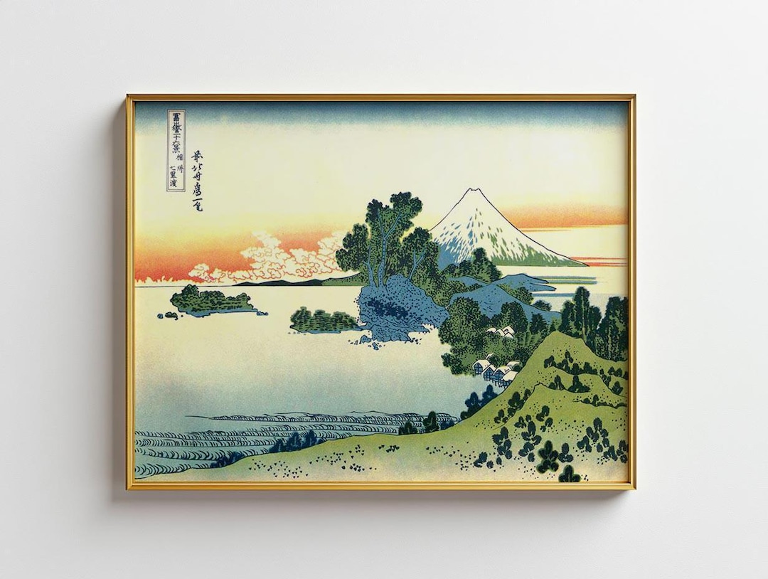 Hokusai Mt Fuji Poster, Vintage Japanese Landscape Art Print Framed ...