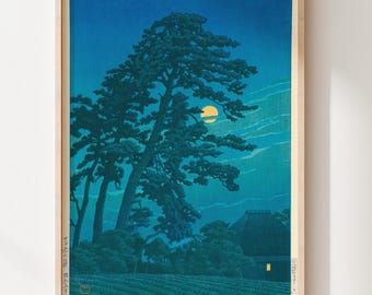 Vntage blue Japanese Art Woodblock Ukyo-E Poster | Zazzle | Japanese