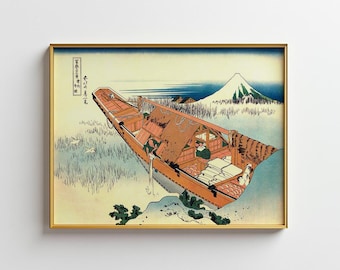 Hokusai Mt Fuji Poster, Vintage Japanische Kunst Ukiyo-e-Druck Gerahmte Poster Asiatische Wandkunst