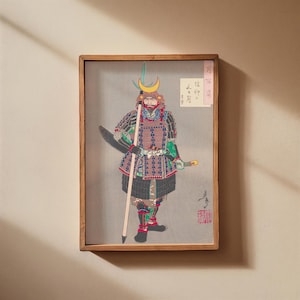 Samurai Poster Vintage Japanisches Poster Shogun Poster Asiatische Kunst Japanischer traditioneller Druck Ukiyoe Daiki Japanische Kunst Gerahmtes Poster Ukiyoe Art
