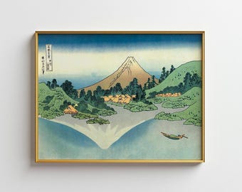 Poster Hokusai Mt Fuji, vintage Japanse kunst ukiyo-e print ingelijste posters Aziatische muurkunst