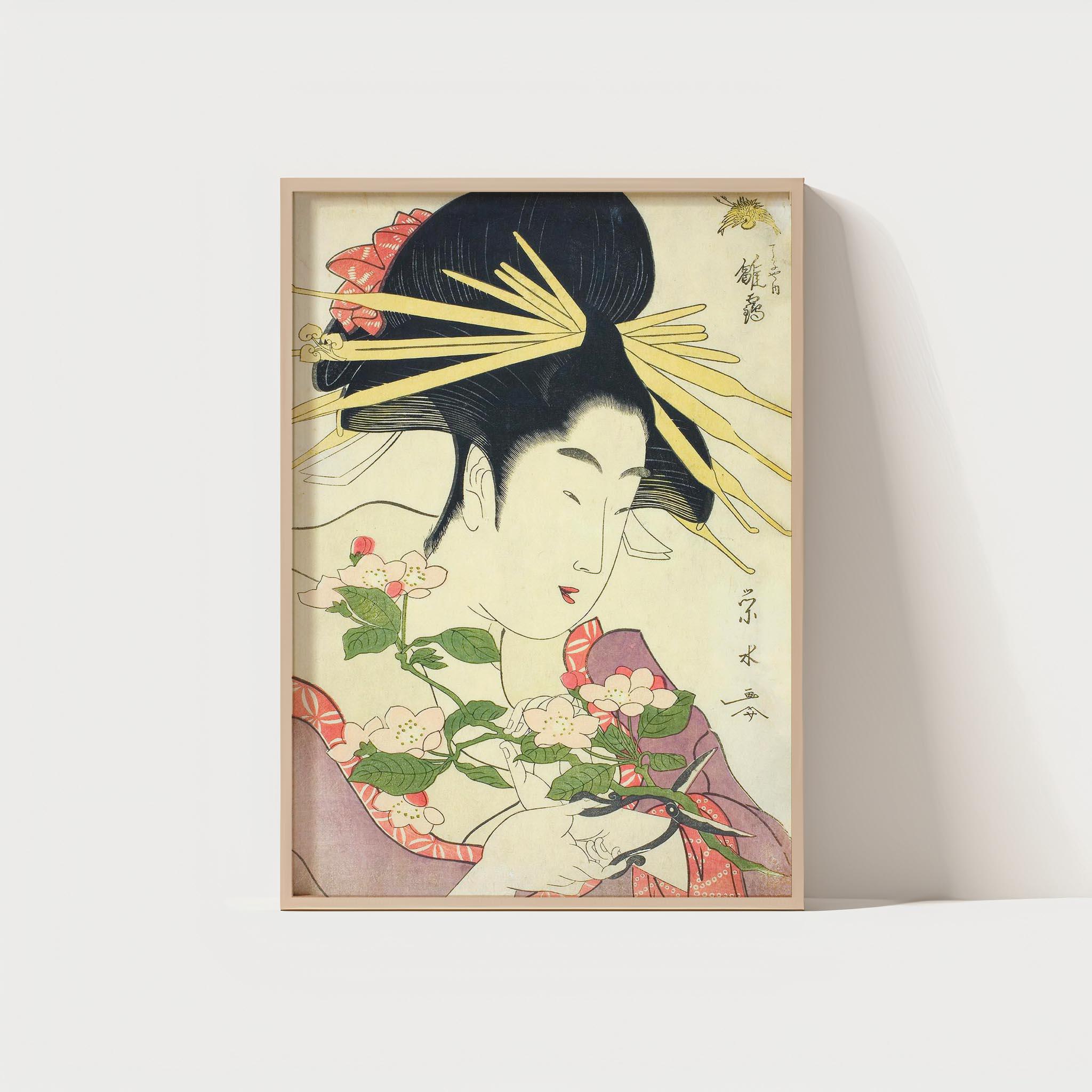 Vintage Geisha Poster, Japanese Ukiyo-e Art Print Woodblock Print ...