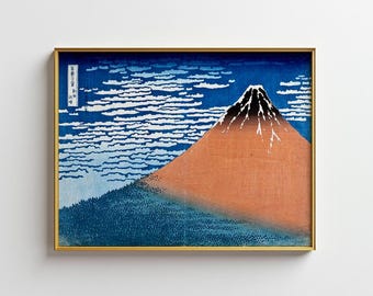 赤い富士山の浮世絵版画｜富士山の木版画ポスター A3 - Etsy 日本