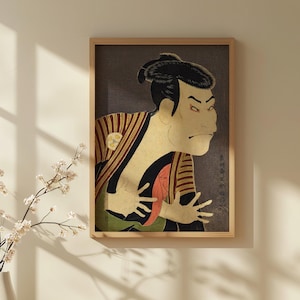 Poster vintage Japanse Kabuki-poster Beroemde Ukiyoe-kunstposter Kabuki-maskerposter Japanse vintage muurdecoratieprint minimalistische ingelijste poster