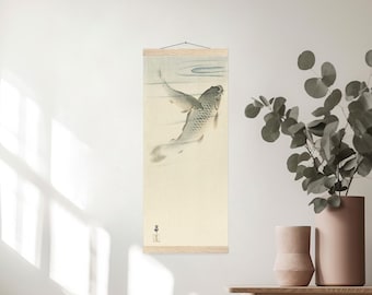 Koi-Kunstdrucke mit Rahmenaufhänger, Ohara Koson Vintage Japanische Zen-Wandkunst, Japanische Wandkunst, Koi-Teich-Kunstdrucke, Asiatische Wandkunst, Ukiyo-e-Druck