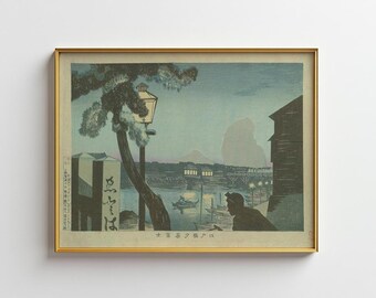 Japanese Landscape Poster, Japanese Vintage Art Woodblock Print Framed Posters Ukiyo-e Print Retro Japan Wall Art