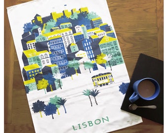 Lisbon Castle Tea Towel: São Jorge Portugal Travel Souvenir & Holiday Keepsake