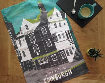 Edinburgh John Knox House Tea Towel: Historic Royal Mile Souvenir | Travel Gift & Christmas Present